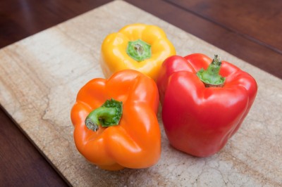 Three bell peppers